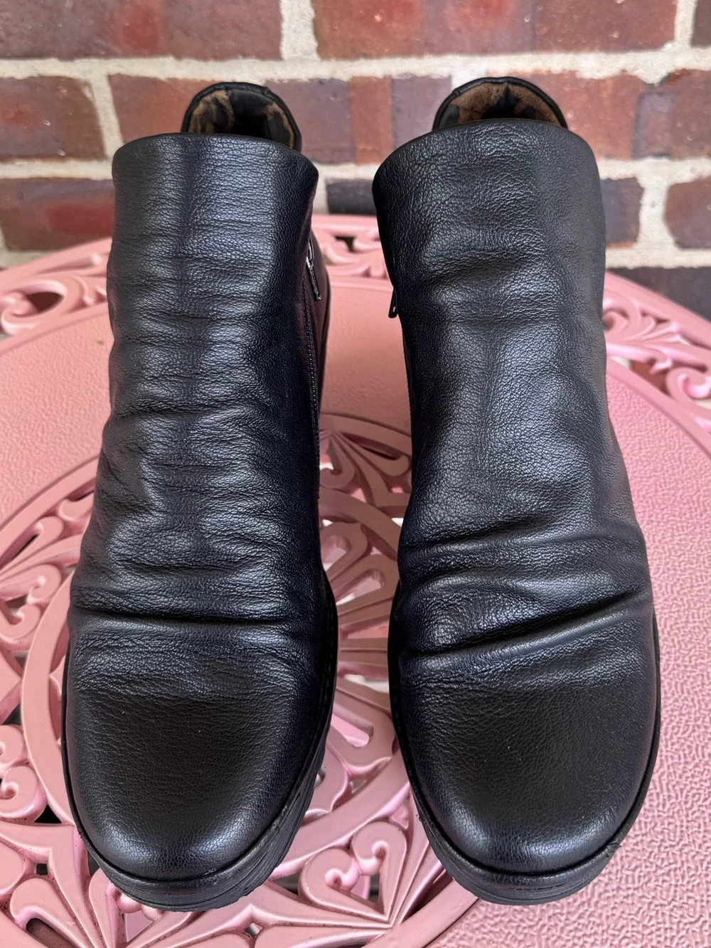 Fly London Women’s Size 10 Black Leather Wedge Ankle Boots/Booties